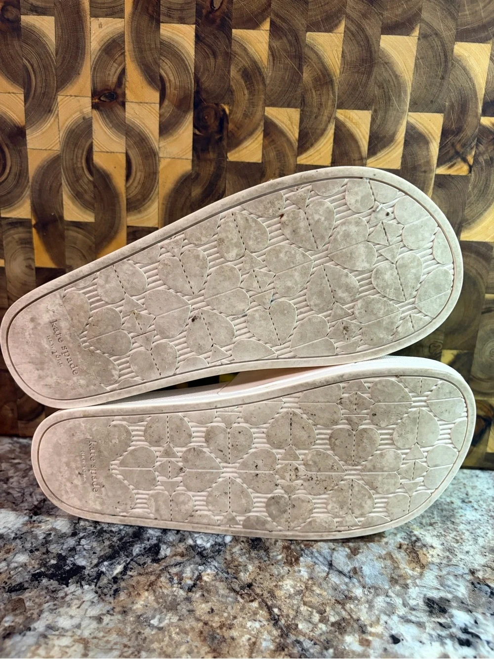 kate spade White Floral Strap Slide Sandals